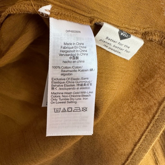 Madewell Lucie smocked peplum top, gold, size 6 - Picture 8 of 8